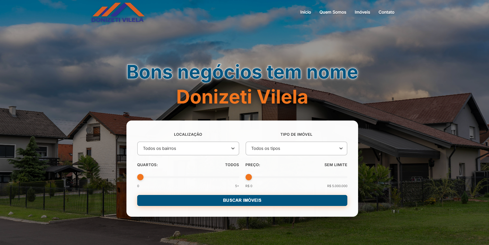 Screenshot do projeto Donizeti Corretor