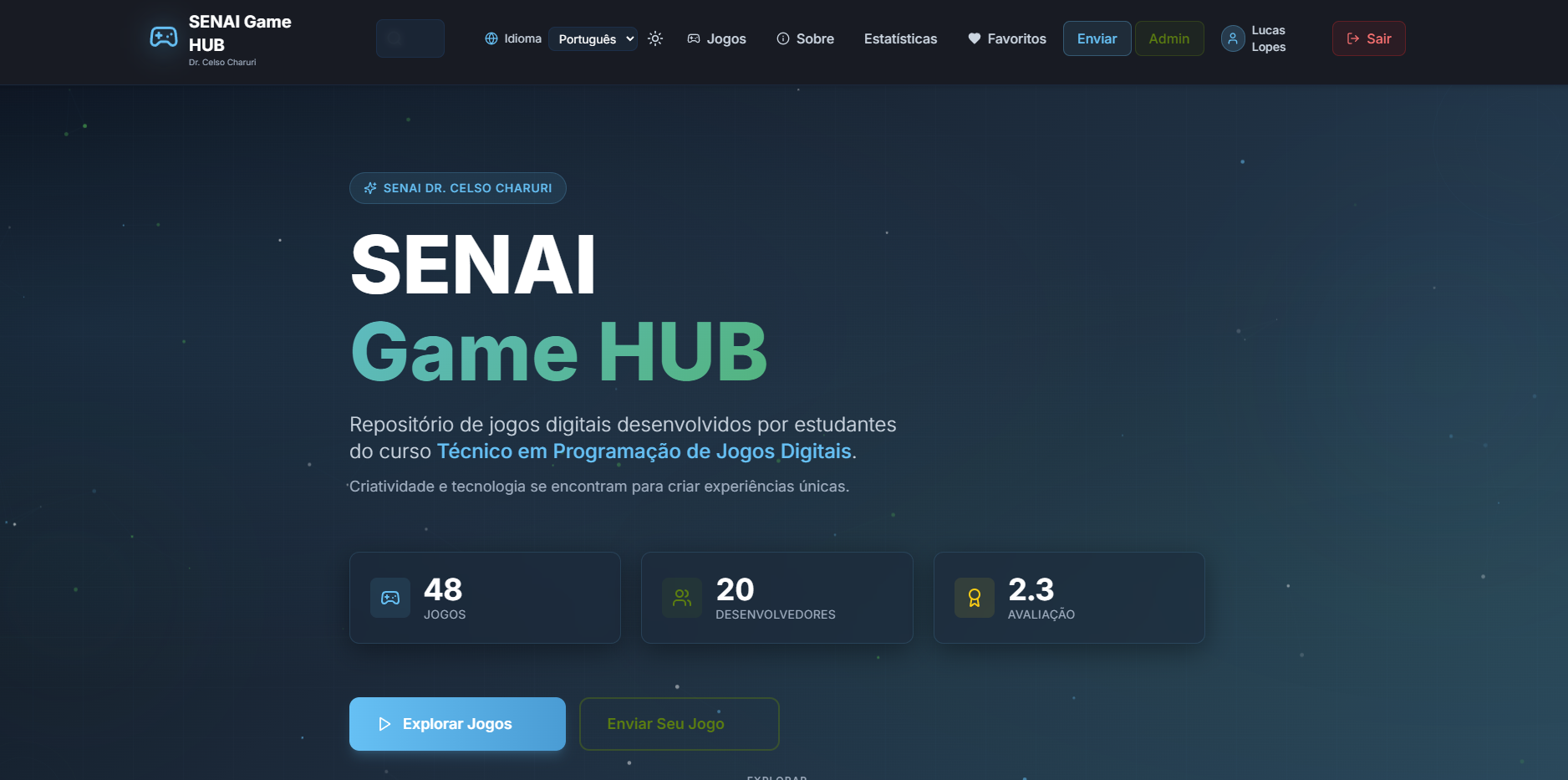 Screenshot do projeto Steam Game Hub
